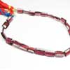 Natural Red Rhodolite Garnet Faceted Flat Rectangle Beads Strand Length 8 Inches and Size 7mm to 10mm approx.